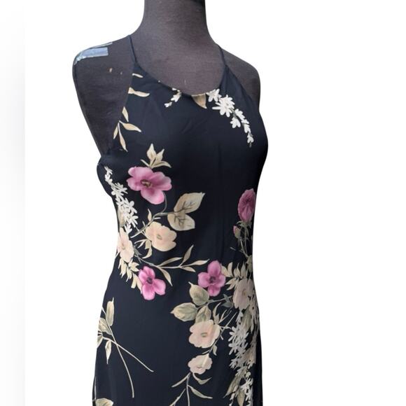 Y2K Floral Dark Romantic Boho Glam Maxi Dress Size 9/10 Wedding Guest Feminine - Picture 3 of 8